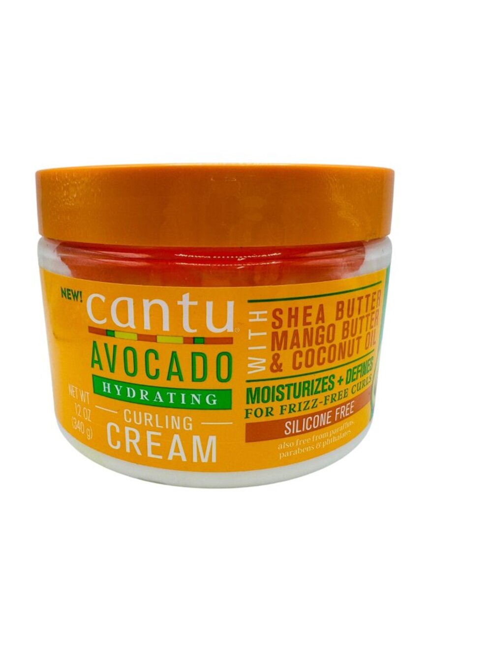 Cantu Avocado Hydrating Curling Cream 12 Oz Silicone-Free Moisturizes & Defines